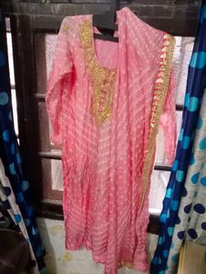 Pink Embroidered Kurta Set