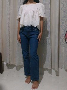 Blue Straight Leg Jeans