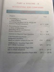 Accountancy Class XII - CBSE Syllabus