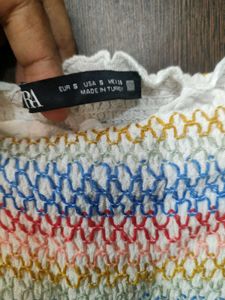 ZARA 🌈 Smocked Crop Top Never Used