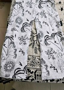 White Floral Print Co-ord Set With Padded Top