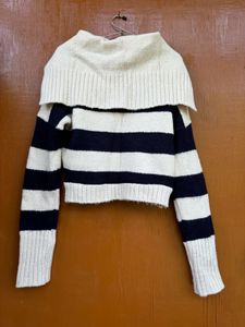 Korean Blue &amp; Beige Woollen Sweater