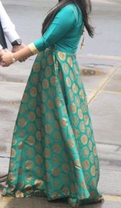 Emerald Green &amp; Gold Gown