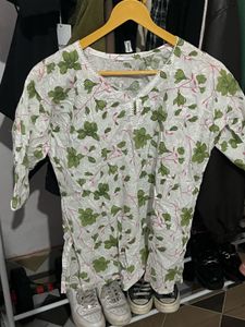 Floral Print Vintage Lace Kurti🪷🪷