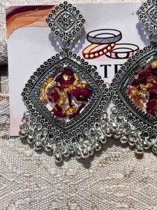 Boho Floral Jhumka Earrings set of 4 limited stock
