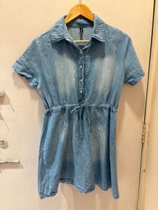 Denim Shirt Dress - Casual Chic