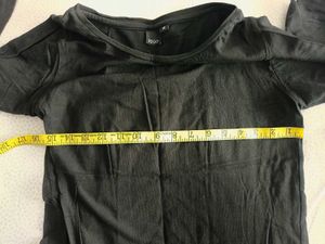 Black Long Side Slit Top