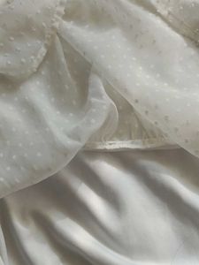 White Swiss Dot Ruffle Dress