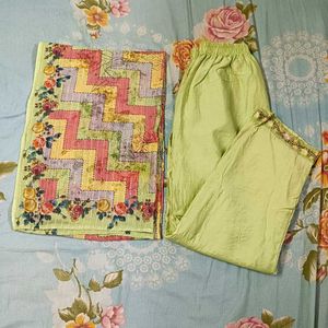 Lime Green Embroidered Kurta Set