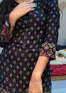 Black Printed Kurta