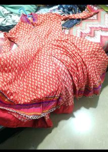 Biba Red Printed Kurti