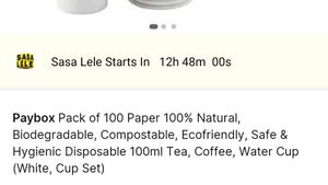 Small White Paper Cup Pack Of 100