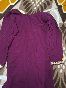 Purple Embroidered Kurta Set