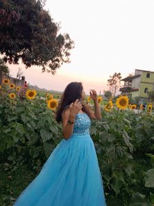 Sky Blue Designer Lehenga Choli
