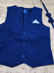 Boy's Blue Vest &amp; Bowtie Set