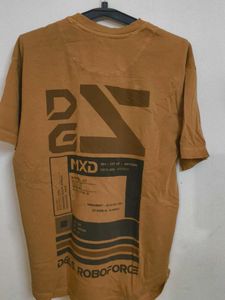 Men&#39;s Tan Graphic Loose Fit T-Shirt