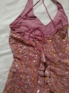 backless halter neck kurti