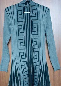 Patterned Open Front Cardigan