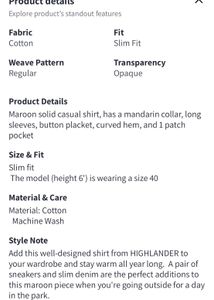 Highlander Men Maroon Slim Fit Solid Casual Shirt