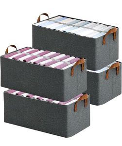 Grey Fabric Storage Bins (Set of 4)