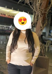 Ribbed Knit Mock Neck Top