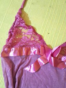 Pink Lace Babydoll Lingerie