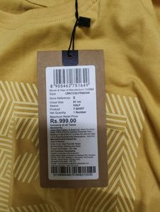 Louis Philippe Yellow Printed Tshirt Men