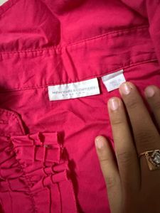Girls&#39; Pink Ruffle Shirt &amp; Plaid Flannel Shir
