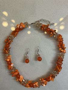 Beaded Necklace With Earrings