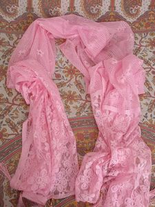 Pink Lace Dupatta