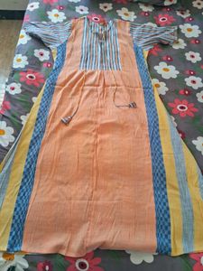 Orange Daily Wear Kurti With Pocket