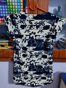 Floral Print Navy Blue Top