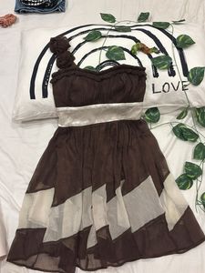 Brown One-Shoulder Dress