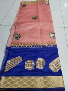 Dailywear Orange Blue Saree