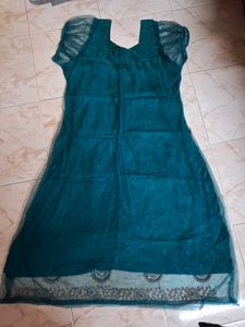 Xl 2pcs Silk Blend &amp; Net Kurti Set