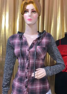 Hooded Plaid Flannel Shirt