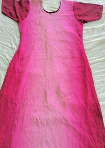 Pink Ombre Short Sleeve Dress