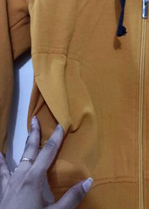 Cozy Mustard Yellow Striped Hoodie
