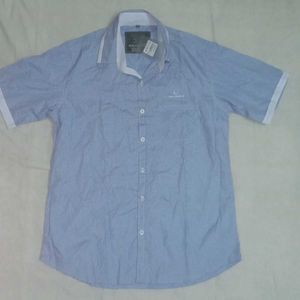 Men's Casual Shirt - Blue Short Sleeve