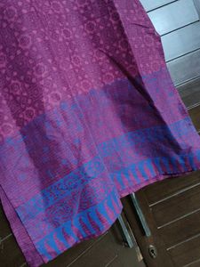 Women Purple Cotton Printed Kurta