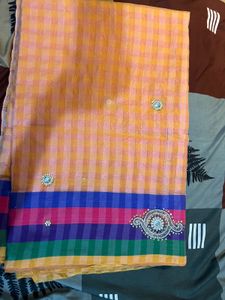 Elegant Checkered Saree