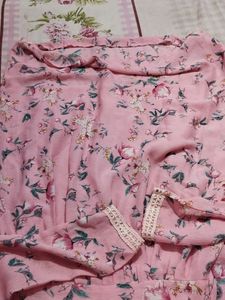 Pink Floral Long Sleeve Dress