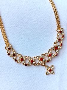 Gold Plated Mangal sutra With Red Stone / Chain
