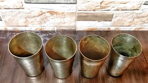 Vintage Brass Tumblers (Set of 4)