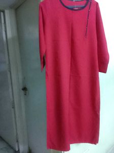 Red Crepe Kurta