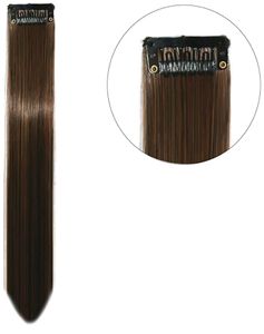 Hair Streak Colored Extension Highlighter For Women And Girls (Set Of 4pc) (Medium Brown)