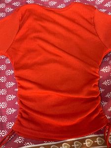 Cute Orange Wrap Top