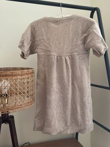 Cute Beige Knit Top with Bow