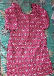 Red Patterned Kurti