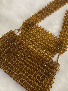 Handmade Brown Beaded Bag
